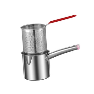 Magideal - Sartén Freidora Freidora De Grasa Profunda Olla De Cocina Con Cesta De Colador Olla De Cocina Universal Olla De Freidora Pequeña Para Comedor Picnic , Pequeña Pequeño