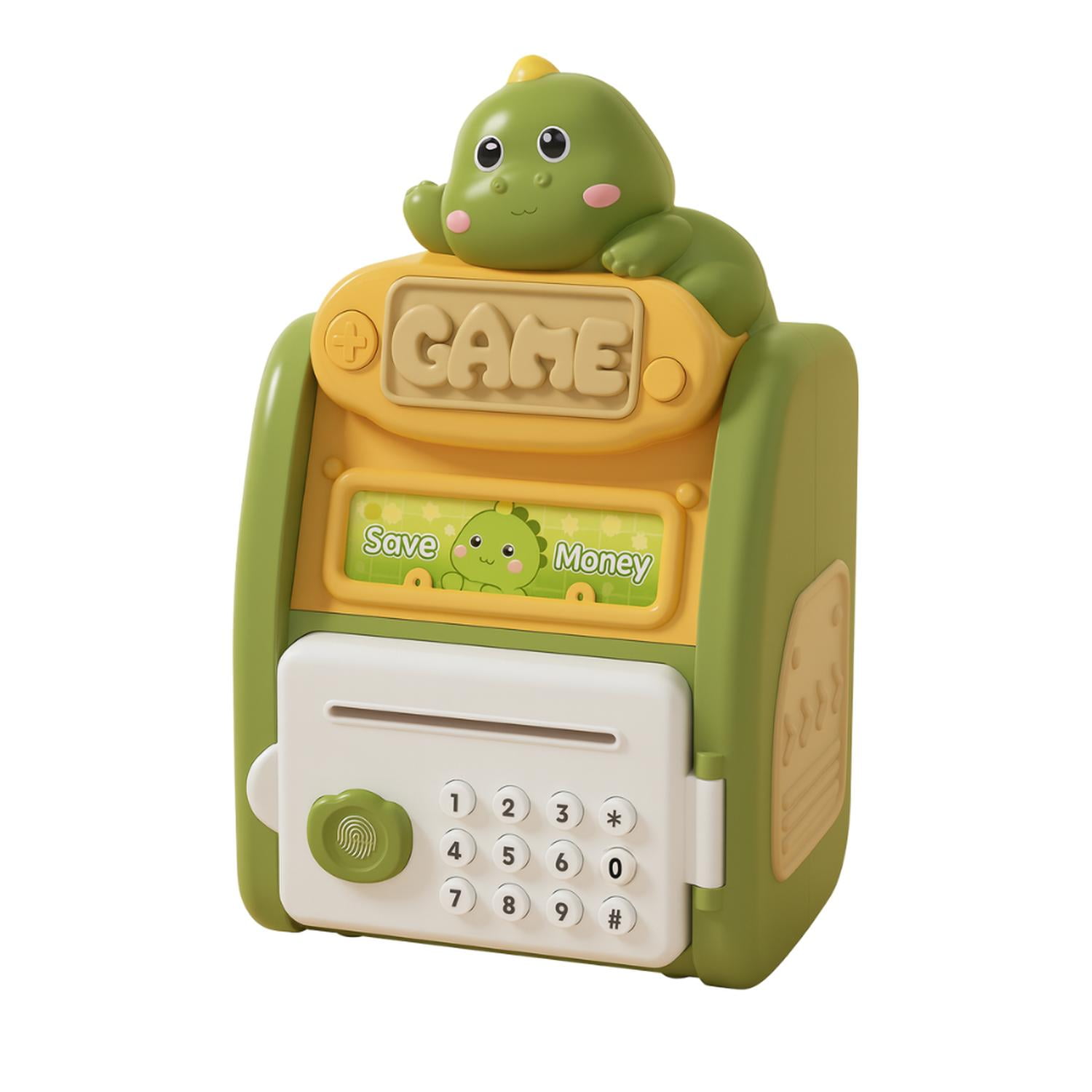 Fliperex - Alcancia Caja Fuerte Kawaii Clave Huella Digital Infantil Verde