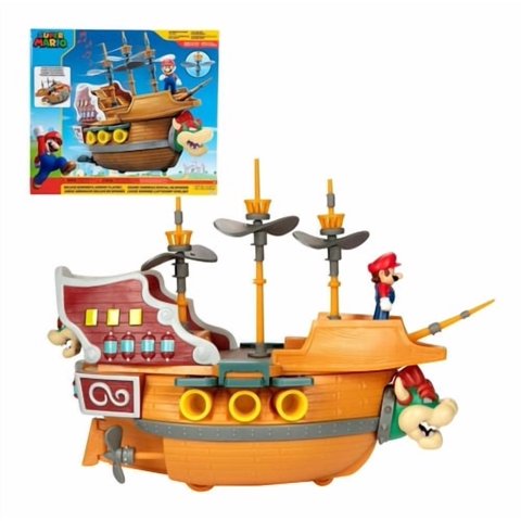 Figura De Acción Nintendo Deluxe Bowser Ship Playset