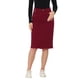 thumbnail image 1 of INSPIRE CHIC Falda de Mezclilla de Cintura Alta para Mujer Falda de Jean de Largo a la Rodilla con Dobladillo Deshilachado y Bolsillos Rojo Oscuro S, 1 of 6