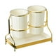 thumbnail image 3 of Soporte para utensilios de cocina para encimera, 2 tazas con marco de hierro, olla para utensilios de cocina, práctica olla para utensilios para encim Blanco, 3 of 5