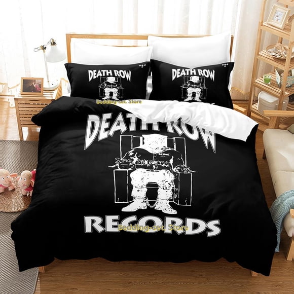 Hip Hop Death Row Records Bedding SetAnime three-piece set Adult Kid Bedroom Duvetcover Sets