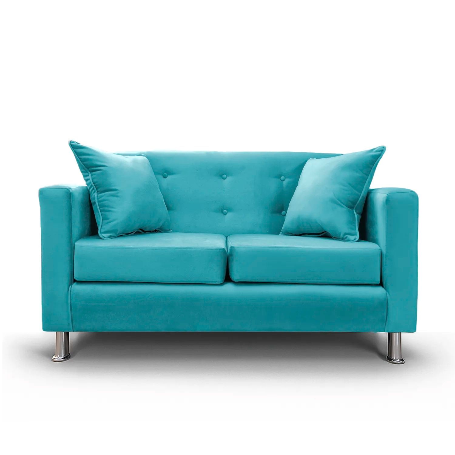 Nevi Express - Sofá 2 Cuerpos Francia Felpa Color Azul