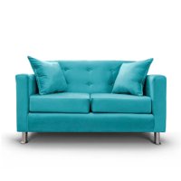 Nevi Express - Sofá 2 Cuerpos Francia Felpa Color Azul