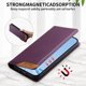 thumbnail image 3 of Funda Tipo Cartera de Cuero Sintético para Samsung Galaxy A12 Bloqueo RFID, con Ranuras para Tarjetas y Bolsillo para Efectivo, Cierre Magnético Fuerte Morado, 3 of 6