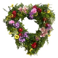 Magideal - Corona De Verano De Arte Para Puerta Delantera, Corona De Flores Artificiales De 16 Pulgadas Para Fiesta De Boda En La Oficina En Casa, Coronas De