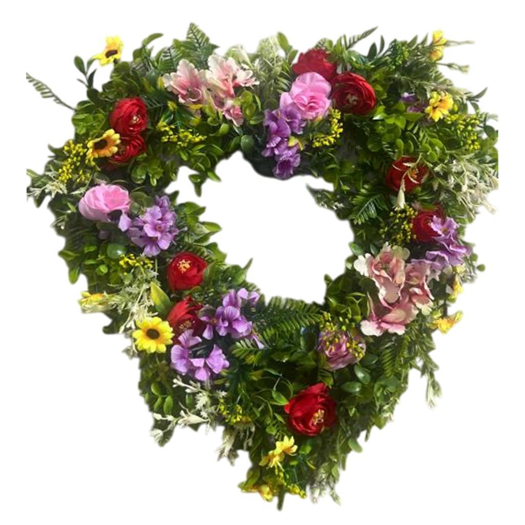 Magideal - Corona De Verano De Arte Para Puerta Delantera, Corona De Flores Artificiales De 16 Pulgadas Para Fiesta De Boda En La Oficina En Casa, Coronas De