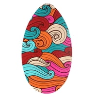Magideal - Skimboard Body Board De Pie Con Un Abrigo De Alto Brillo, 35 Pulgadas, Tabla De Esquina Pequeña Tabla De Surf Para Adultos Adolescentes Niños Principi Ola Colorida