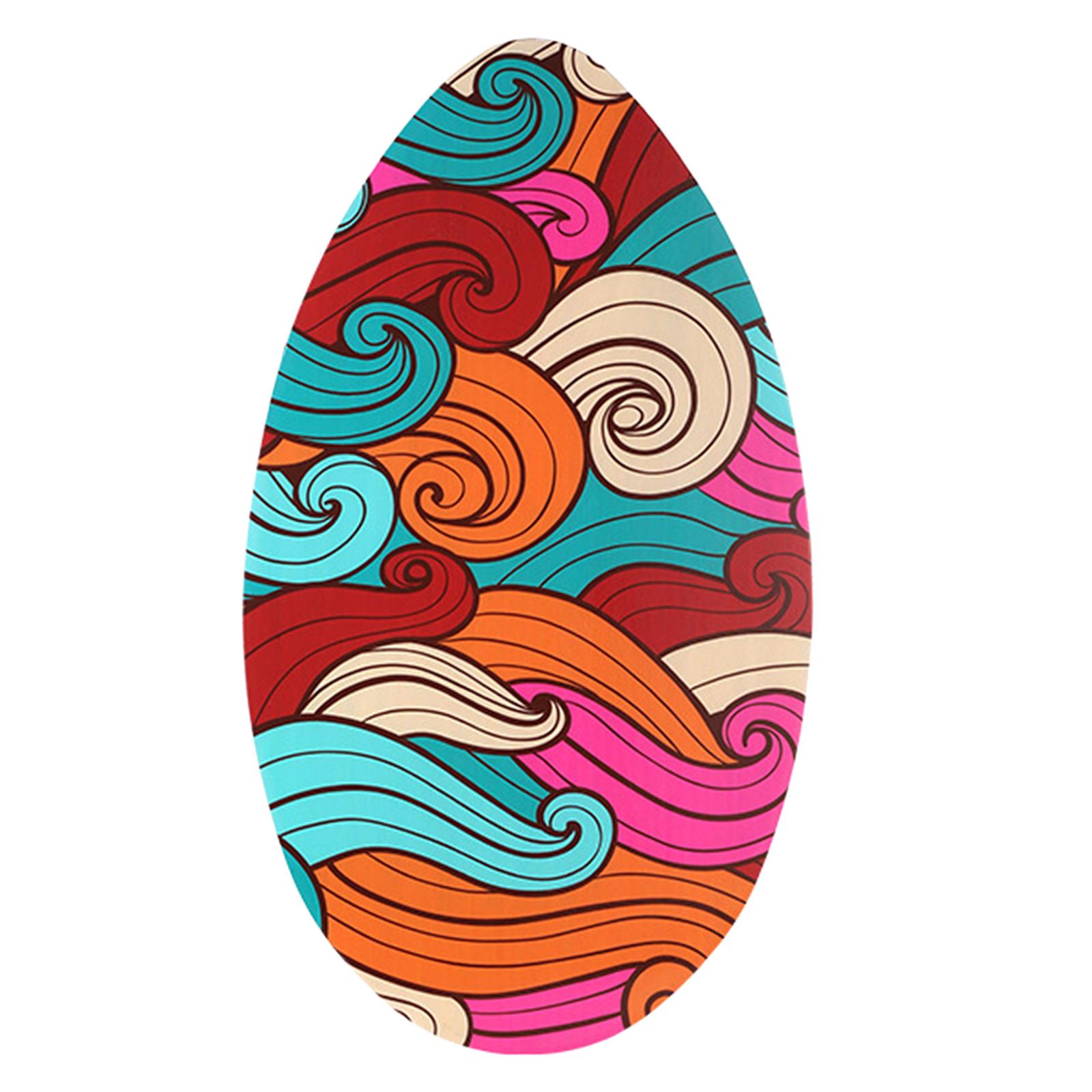 Magideal - Skimboard Body Board De Pie Con Un Abrigo De Alto Brillo, 35 Pulgadas, Tabla De Esquina Pequeña Tabla De Surf Para Adultos Adolescentes Niños Principi Ola Colorida