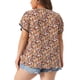 thumbnail image 3 of Agnes Orinda Blusas de Verano para Mujer de Talla Grande con Estampado Floral, Cuello en V, Manga Corta de Tulipán, Túnica de Colegio o Escuela, Talla 3X, Amarillo y Rosa, 3 of 6