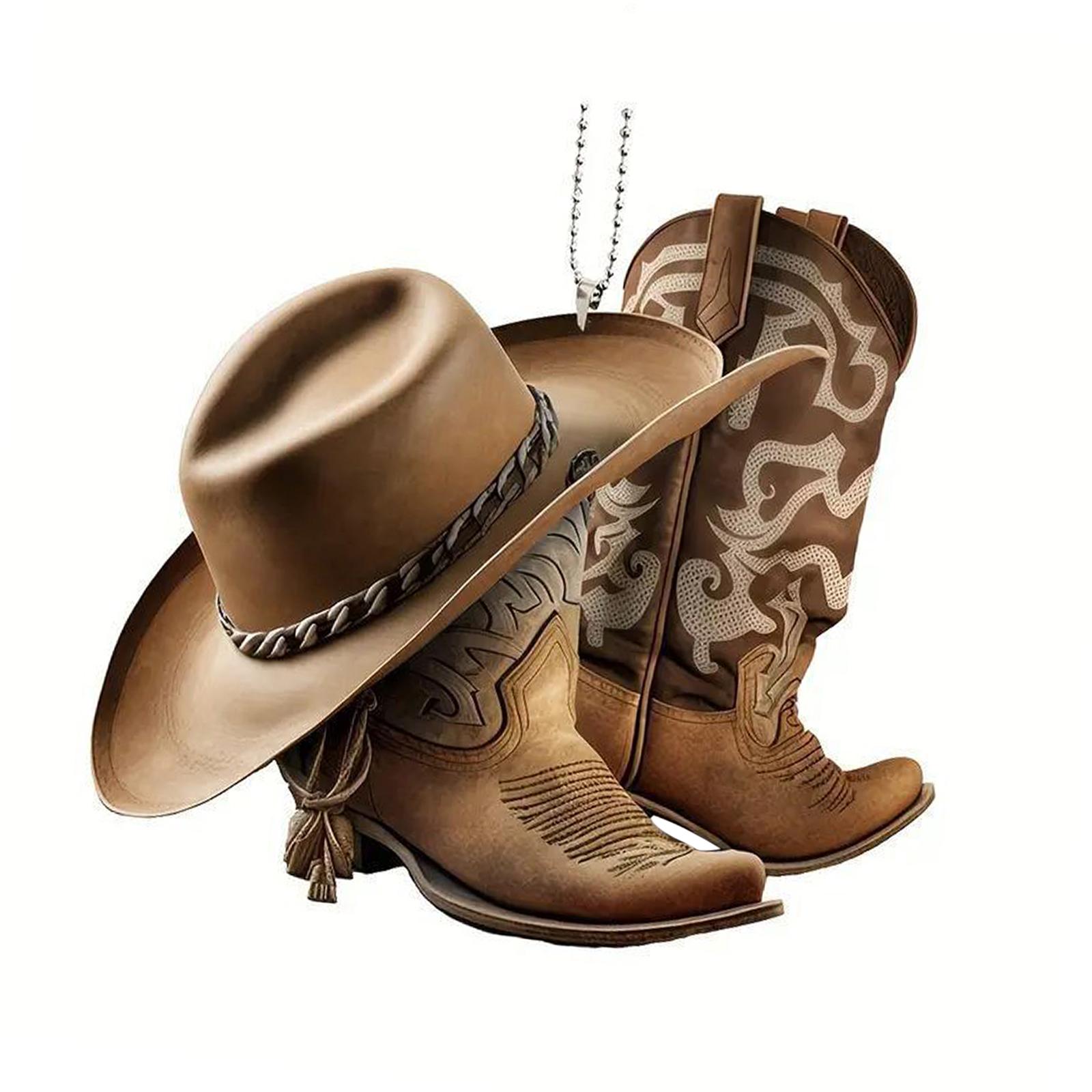 Ioensy - Sombrero De Vaquero Colgante Adorno Árbol De Navidad Bolso Coche Espejo Retrovisor Colgante