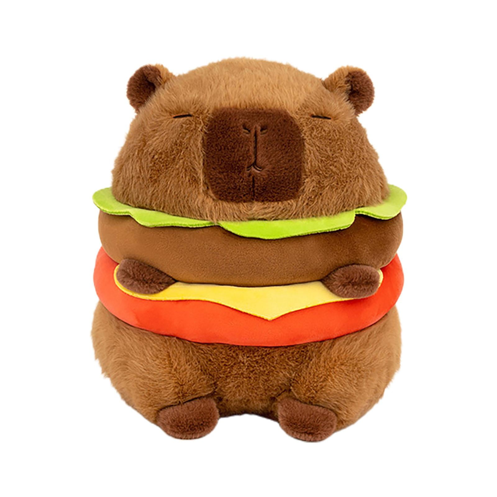 Magideal - Carpincho De Peluche De Hamburguesa, Capibara De Juguete, Cojín Para Sofá, Decoración Del Hogar Y El Coche, Figura De Capibara Suave Y Bonita Para Niñ 28cm
