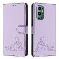 Funda Tipo Cartera Foxdock Para Oneplus 9 Pro Con Soporte, Ranuras, Rfid, Diseño De Gato
