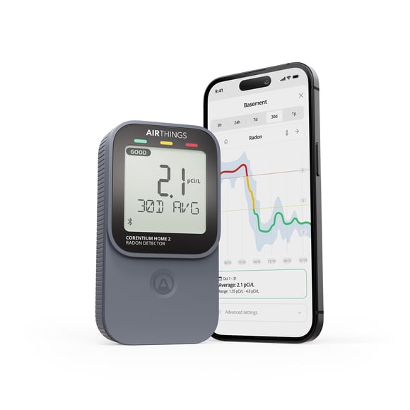 Detector de radón Airthings 325 Corentium Home 2 con Bluetooth