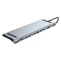 Bothyi - Hub Usb Carcasa De Aluminio Fácil De Usar Portátil Con Puerto Pd De 100 W Puertos Múltiples 12 Puertos