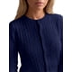 thumbnail image 5 of INSPIRE CHIC Cárdigan de Punto de Mujer con Cuello Redondo, Manga Larga, Abotonado, Abierto al Frente, Azul Medio, 5 of 6