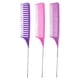 thumbnail image 4 of Peine Para Resaltar El Cabello De 3 Piezas Separación Multifunción Para Peluqueros Mujeres Hombres Púrpura Rosa, 4 of 5