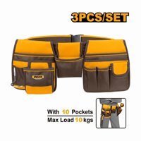 Ingco - Coleto Cinturon Carpintero Porta Herramienta Htbp020328 10 Bolsillos