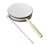 Magideal - Tambor Para Niños Tambor De Mano Instrumentos Musicales Pandereta Educativa Con Baqueta Juguete De Percusión Para Suministros De Fiesta Regalos De Cum Color Madera