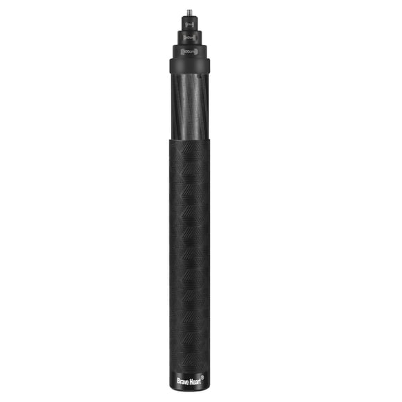 Palo selfie de fibra de carbono Rukkawwa de 3 m, extensible, negro