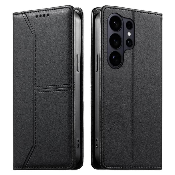 Funda tipo cartera con bloqueo RFID para Samsung Galaxy S26 Ultra cubierta magnética de cuero con tapa y soporte Negro