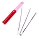 thumbnail image 4 of Herramienta de extracción del extractor de espinillas de 3 piezas para espinillas para el acné limpiadoras rojas, 4 of 5