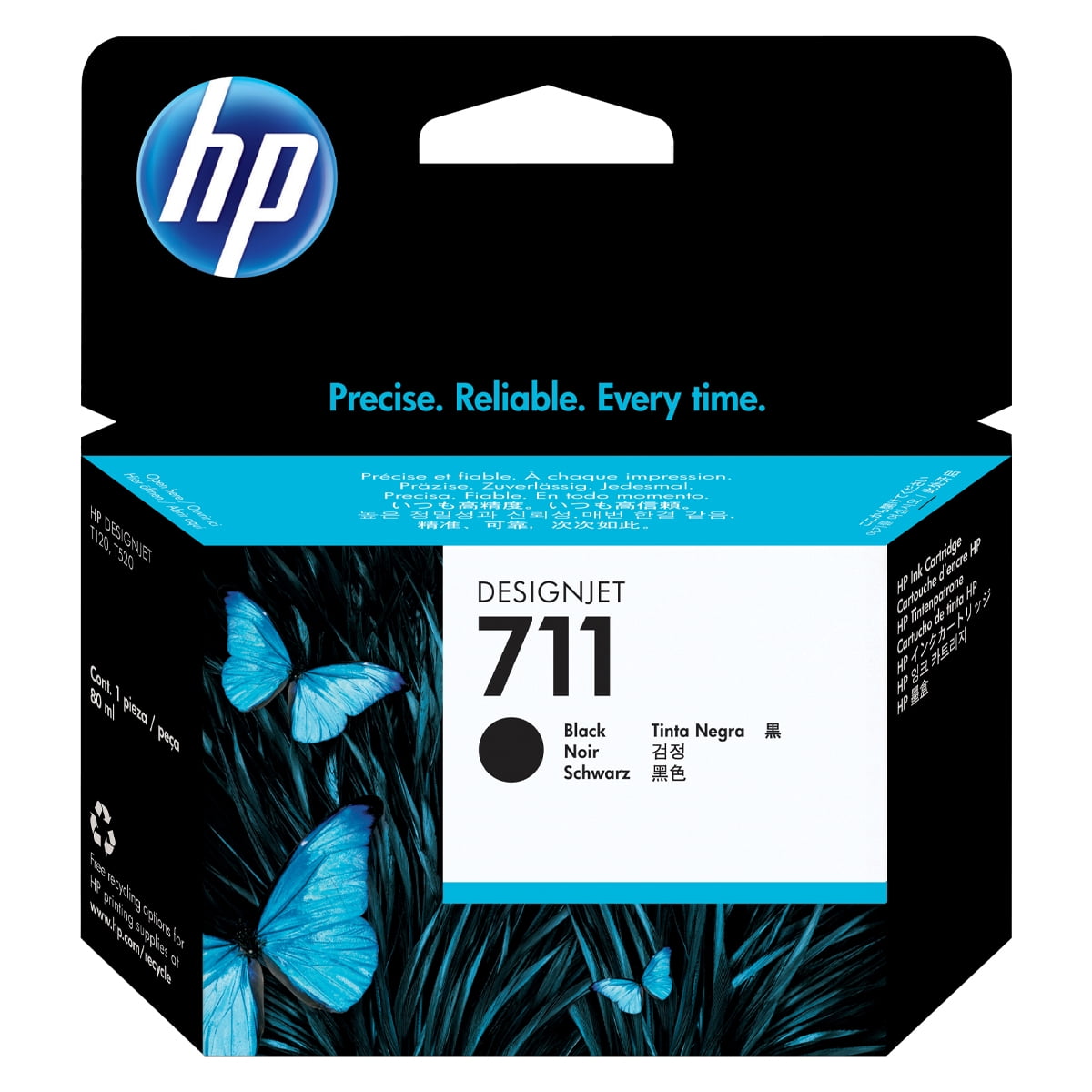 Cartucho De Tinta Hp Tinta 711 Negro 80ml