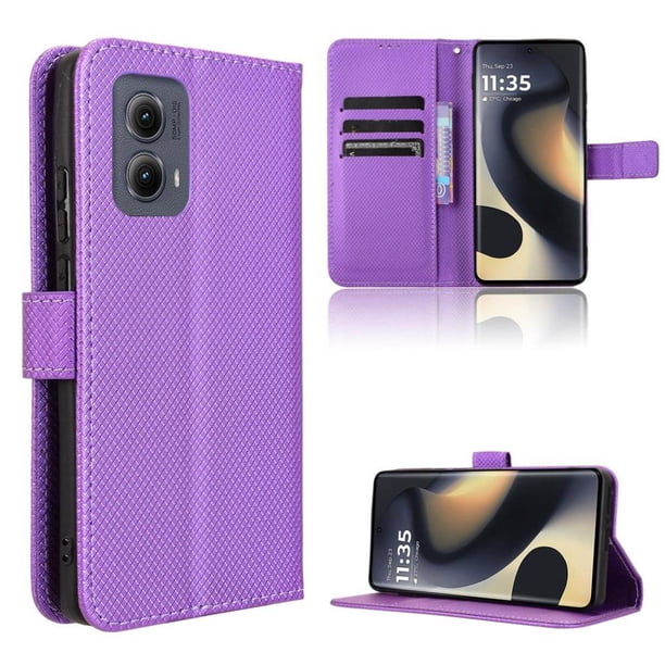 Funda Billetera para iPhone 16E con Ranuras y Soporte Morado