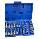 thumbnail image 3 of Juego Dados Torx Estrella 3/8 Hembra Macho 34 Pcs Crownman Color Cromado, 3 of 3