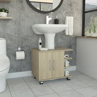 Tuhome - Mueble Para Lavamanos 2 Puertas Bath-55 Rovere Y Blanco