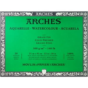 Block Acuarela Arches 300Gr Grano Fino 20 Hojas 31 X 41 Cm