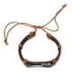 thumbnail image 2 of Pulsera unisex de cuero e hilo con dije de guitarra ajustable, 2 of 6