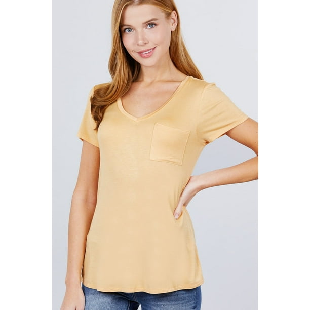 Top de Jersey de Rayón con Cuello en V