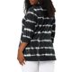 thumbnail image 5 of Agnes Orinda Mujeres Tallas Grandes Tops de Escuela Colegio Tie Dye Rayas Cuello en V Mangas 3/4 Túnica Blusas Casuales L Negro, 5 of 9
