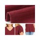 thumbnail image 5 of GRACE & GRANDEUR Camisetas de verano de Pascua para mujer de talla grande, básicas sólidas con cuello en V, manga de tulipán, blusas casuales sueltas 1X Burdeos, 5 of 6
