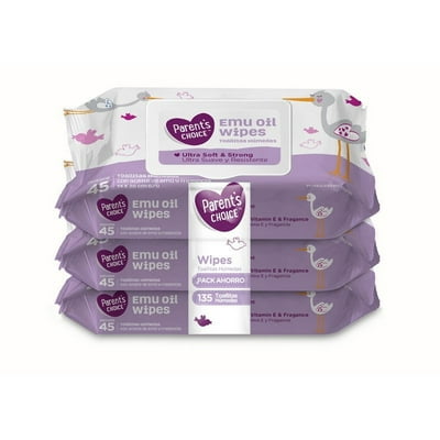 Toallitas Húmedas Ultra Soft Con Aceite De Emú, Baby Wipes 135 Un Parent'S Choice