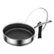 thumbnail image 3 of Sartén de acero inoxidable con tapa, wok para cocinar, sartén de inducción, fácil de limpiar, resistente sartén de panal, antiadherente para cocina de gas 30 centimetros, 3 of 5
