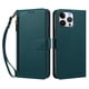 thumbnail image 1 of Funda Tipo Billetera para iphone16 Promax con Soporte y Bolsillo con Cierre Verde, 1 of 1