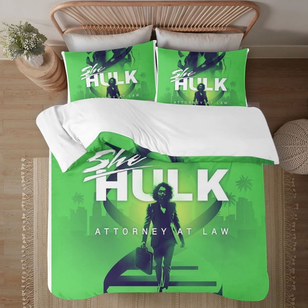 She Hulk 3-Piece Bedding Set For Kids Boys Girls Adult Cartoon Warm Cute Fashion Holiday Present Gift Bed Sheets