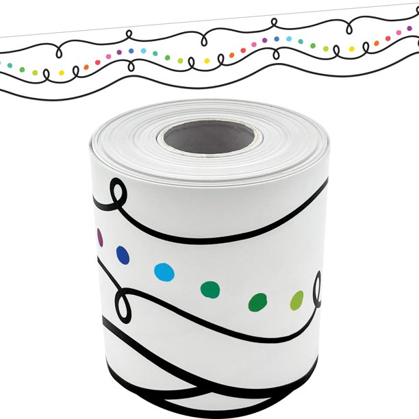 Teacher Created Resources – Borde decorativo recortado con ondas y puntos coloridos (TCR8915)