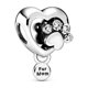 thumbnail image 1 of Charm PANDORA Sparkling Paw Print & Heart, circonita cúbica transparente, 1 of 5