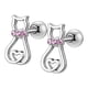 thumbnail image 1 of Rainbow Flower Heart Screw Back Earrings for Women - Hypoallergenic and Comfortable Cartilage Earrings with Dangling Design, 1 of 5