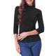 thumbnail image 1 of INSPIRE CHIC Blusa Metálica Brillante de Mujer para Fiesta con Mangas 3/4 a Rayas Brillantes XL Negro, 1 of 6