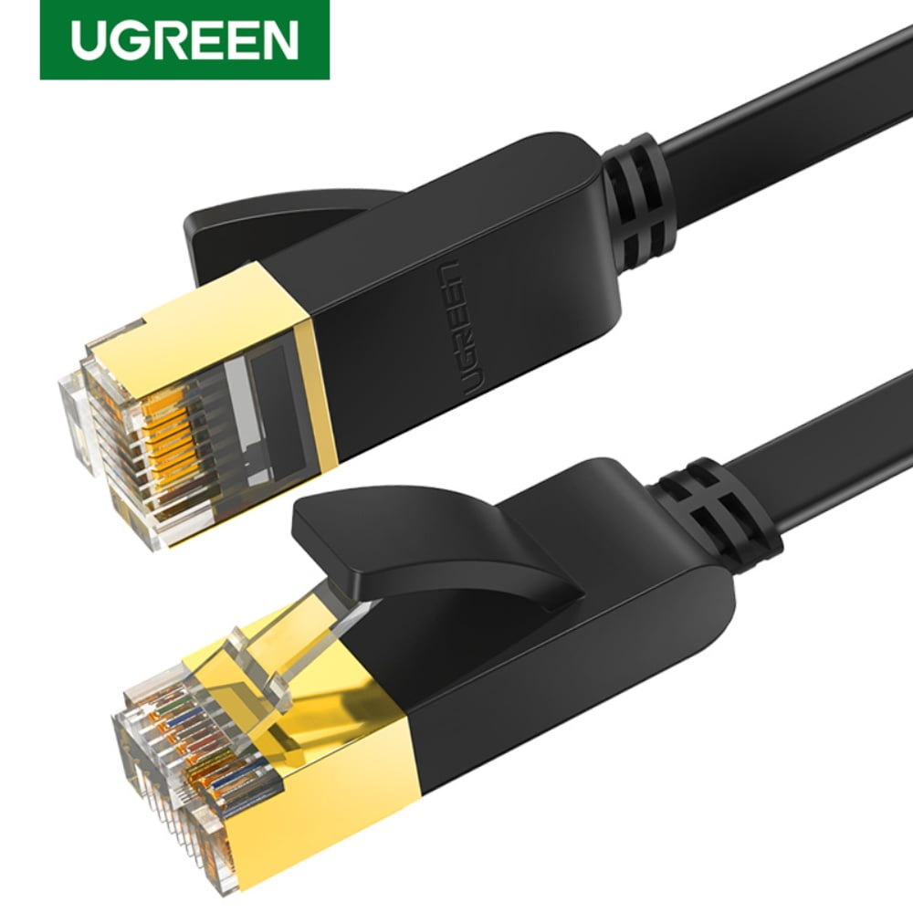 Ugreen - Cable De Red Plano 1m Cat7 U/ftp (10gbps) Negro Nw106