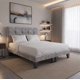 thumbnail image 4 of Cama Dos Plazas con Colchon + Pack de Almohadas Tapizado en Felpa Gris Claro, 4 of 6