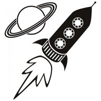 Rienda Libre Graphics - Decomural Rocket Planets Space Ws-19016