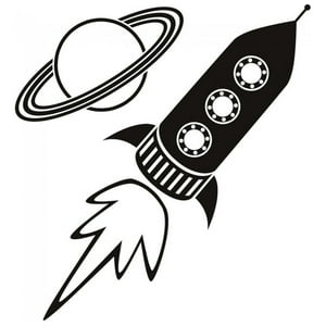 Rienda Libre Graphics - Decomural Rocket Planets Space Ws-19016