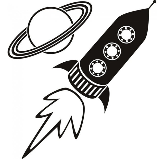 Rienda Libre Graphics - Decomural Rocket Planets Space Ws-19016