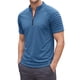 thumbnail image 1 of INSPIRE CHIC Camisetas de Manga Raglán con Cremallera y Pliegues para Hombre, Casual y Elásticas, 2XL Azul, 1 of 5