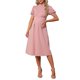 thumbnail image 2 of INSPIRE CHIC Vestidos de Trabajo para Mujeres Embarazadas Cuello Simulado Botón Plisado Frontal Oficina Línea A Vestido de Negocios XL Rosa, 2 of 6